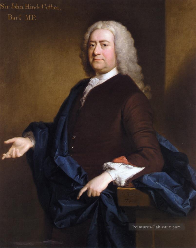Portrait de Sir John Hynde coton 3ème BT Allan Ramsay portraiture classicisme Peintures à l'huile